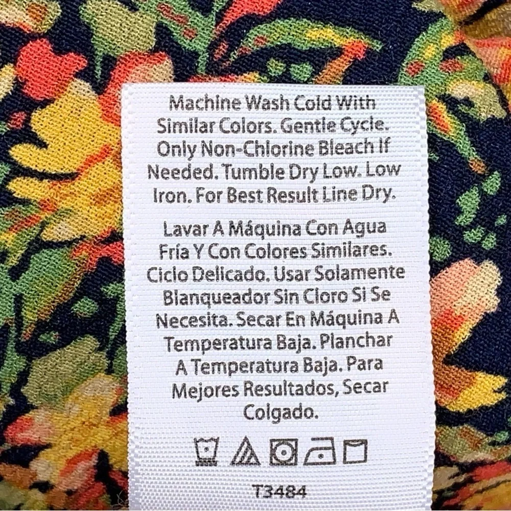 1X Terra And Sky Colorful Floral Peasant Top Orange Yellow Black Sweetheart Neck